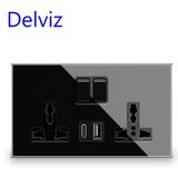  Ổ Cắm Tường Delviz DZ-EC4-31 Tích Hợp USB-A & USB-C, 2 Ổ Cắm AC, AC 110–250V, 13A 