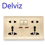  Ổ Cắm Tường Đôi Delviz DZ-E3-11, 2 Ổ Cắm AC, AC 110–250V, 13A 