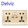  Ổ Cắm Tường Đôi Delviz DZ-E3-11, 2 Ổ Cắm AC, AC 110–250V, 13A 