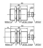  Cảm Biến Tiệm Cận LANBAO LR30XBN22DNRY-E2 M30 22mm NPN NO+NC M12 