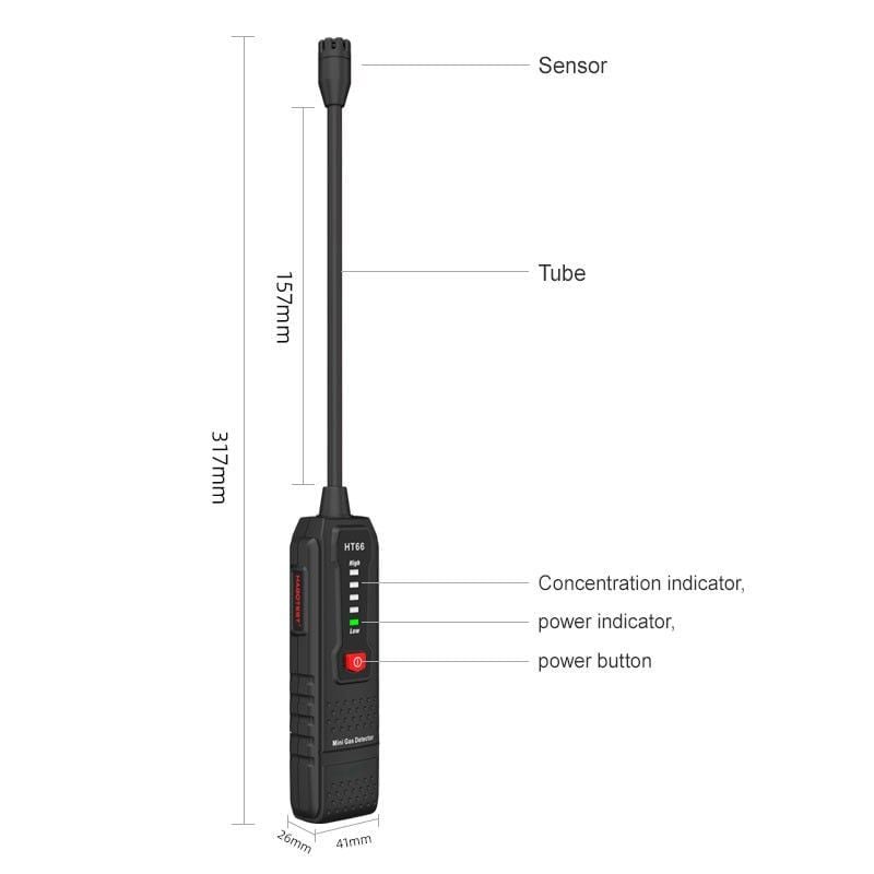  Máy Phát Hiện Rò Rỉ Gas Habotest HT66 – 50–1000ppm, Cảnh Báo LED/Âm Thanh 