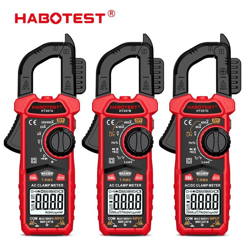  Ampe Kìm True RMS Habotest HT207 – Kẹp Dòng AC/DC, NCV, Inrush, Đo Điện Dung 