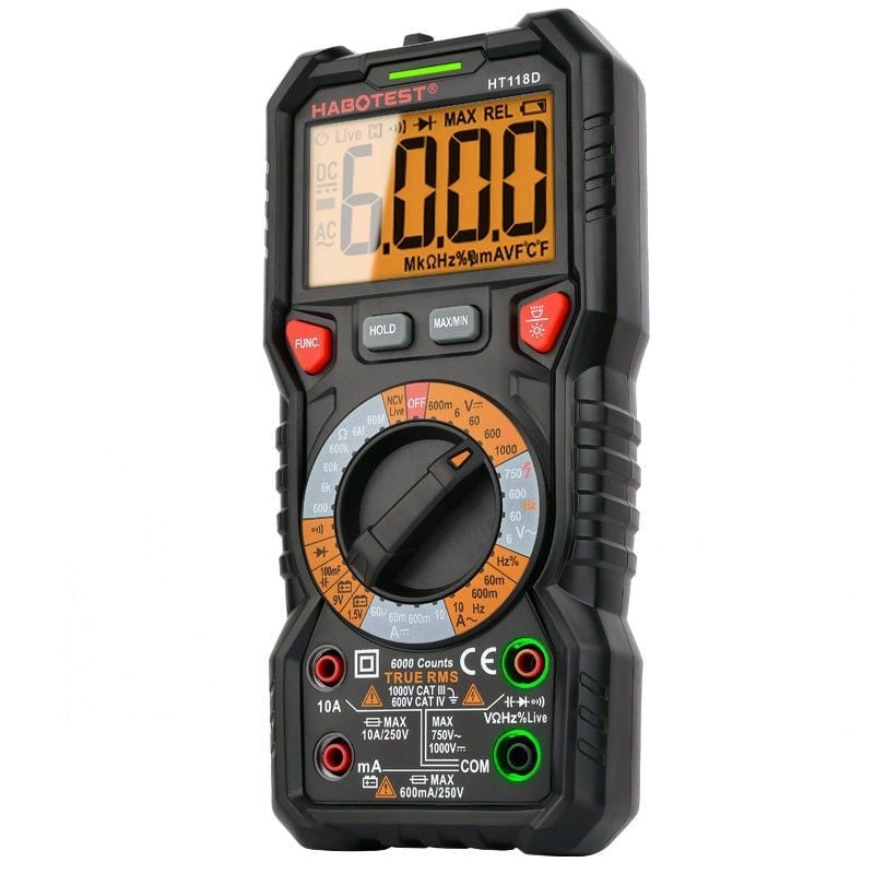  Đồng Hồ Vạn Năng Kỹ Thuật Số Habotest HT118D 6000 Counts – True RMS, NCV, Đo 1000V 