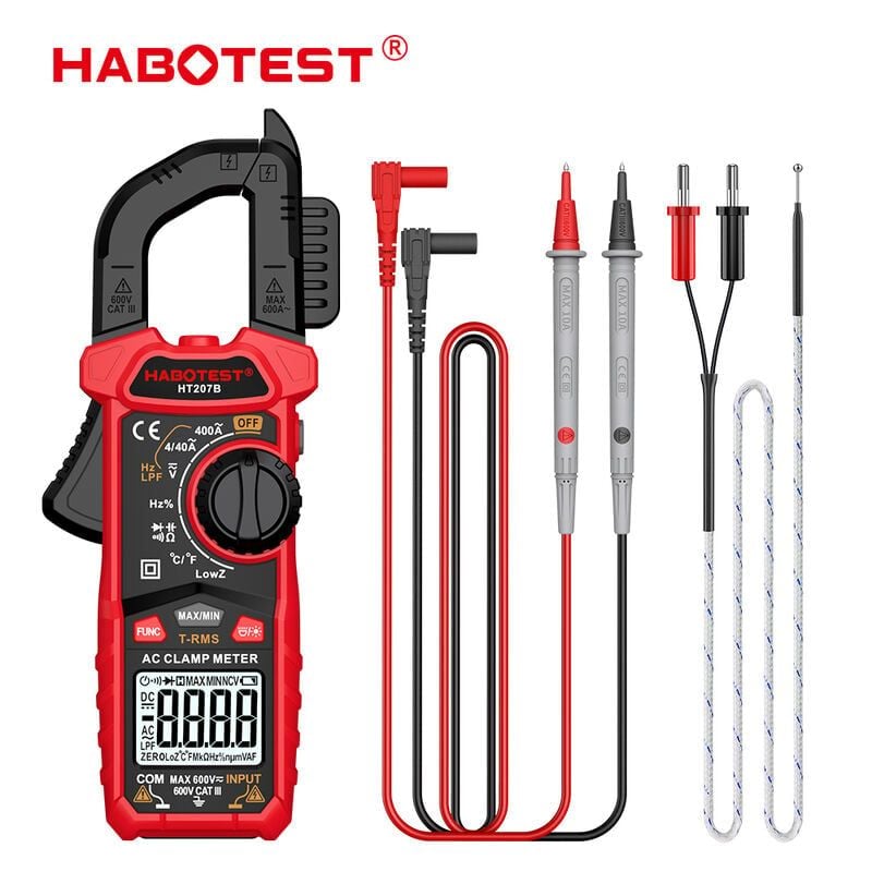  Ampe Kìm Habotest HT207B 4000 Counts – Auto Range, CAT III 600V 