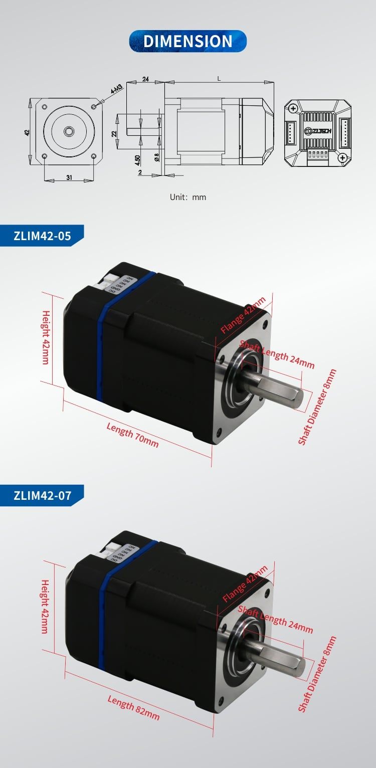  Động Cơ Bước Tích Hợp Driver ZLTECH ZLIM42 Nema17 0,5–0,7N·m 2000RPM 