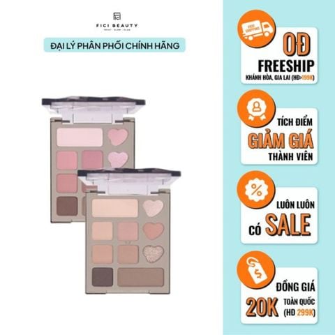 Bảng Phấn Mắt 10 Ô Bảng Phấn Mắt Hồng Nhũ Veecci