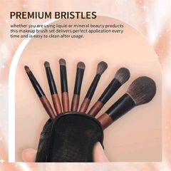 Bộ Cọ Trang Điểm 10 Cây Cán Ngắn Kèm Bao Da (Đen/Hồng)