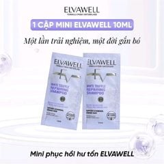Cặp gội xả phục hồi hư tổn siêu suôn mượt Elvawell 500ml (tím)