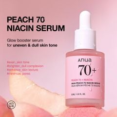 Tinh Chất Anua Peach 70 Niacin Serum 30ml – Dưỡng Sáng Da, Giảm Sạm & Cho Làn Da Mịn Màng