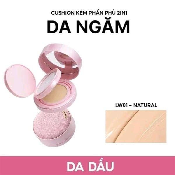 Cushion Kèm Phấn Phủ 2in1 MENOW Rouge Light Makeup Powder Cushion Powder Cream
