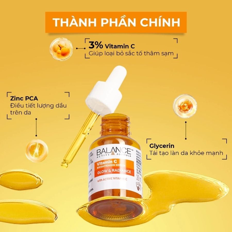 Tinh Chất Dưỡng Trắng Da Trị Thâm Balance Active Formula Vitamin C Brightening Serum 30ml