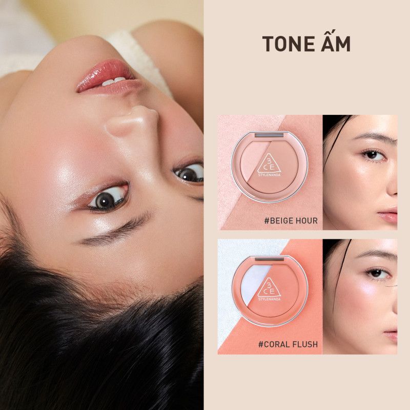Phấn má hồng kèm bắt sáng 3ce blushligh 2in1