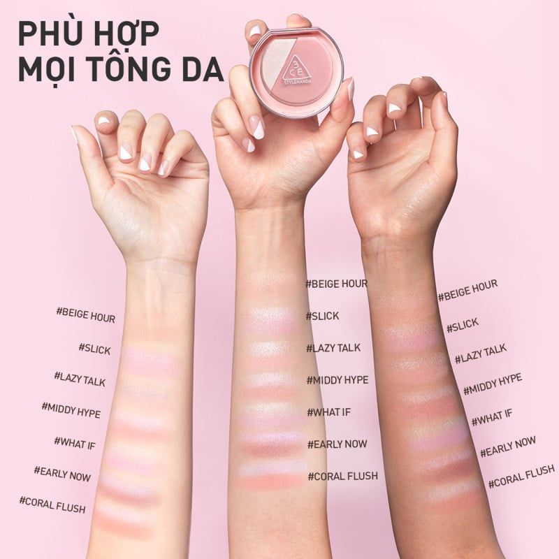 Phấn má hồng kèm bắt sáng 3ce blushligh 2in1