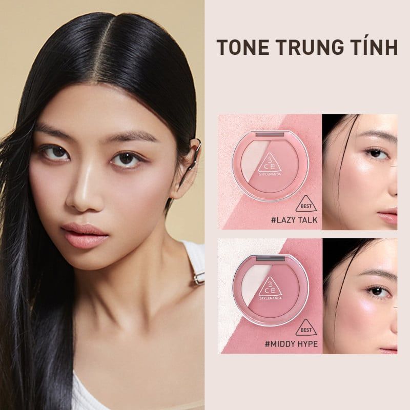 Phấn má hồng kèm bắt sáng 3ce blushligh 2in1