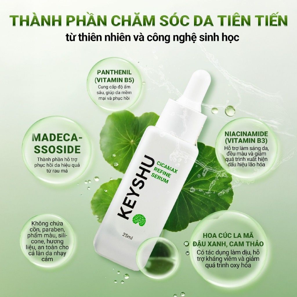 Tinh Chất Serum Keyshu Cicamax Refine Hỗ Trợ Làm Dịu Da – Hỗ Trợ Ngừa Lão Hóa 25ml