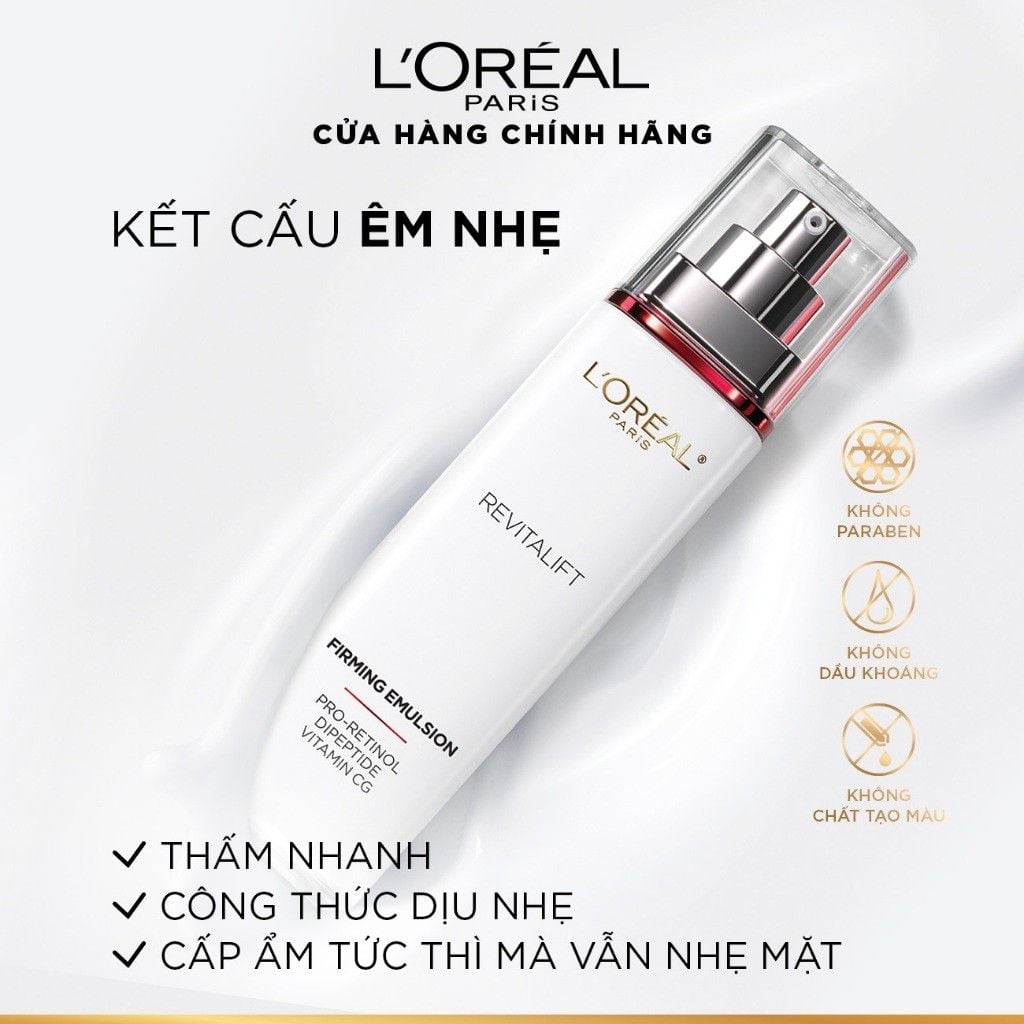 Sữa Dưỡng Da Căng Bóng Hỗ Trợ Mờ Nếp Nhăn L'OREAL Revitalift Advanced Anti - Winkle Firming Elmution 50ml
