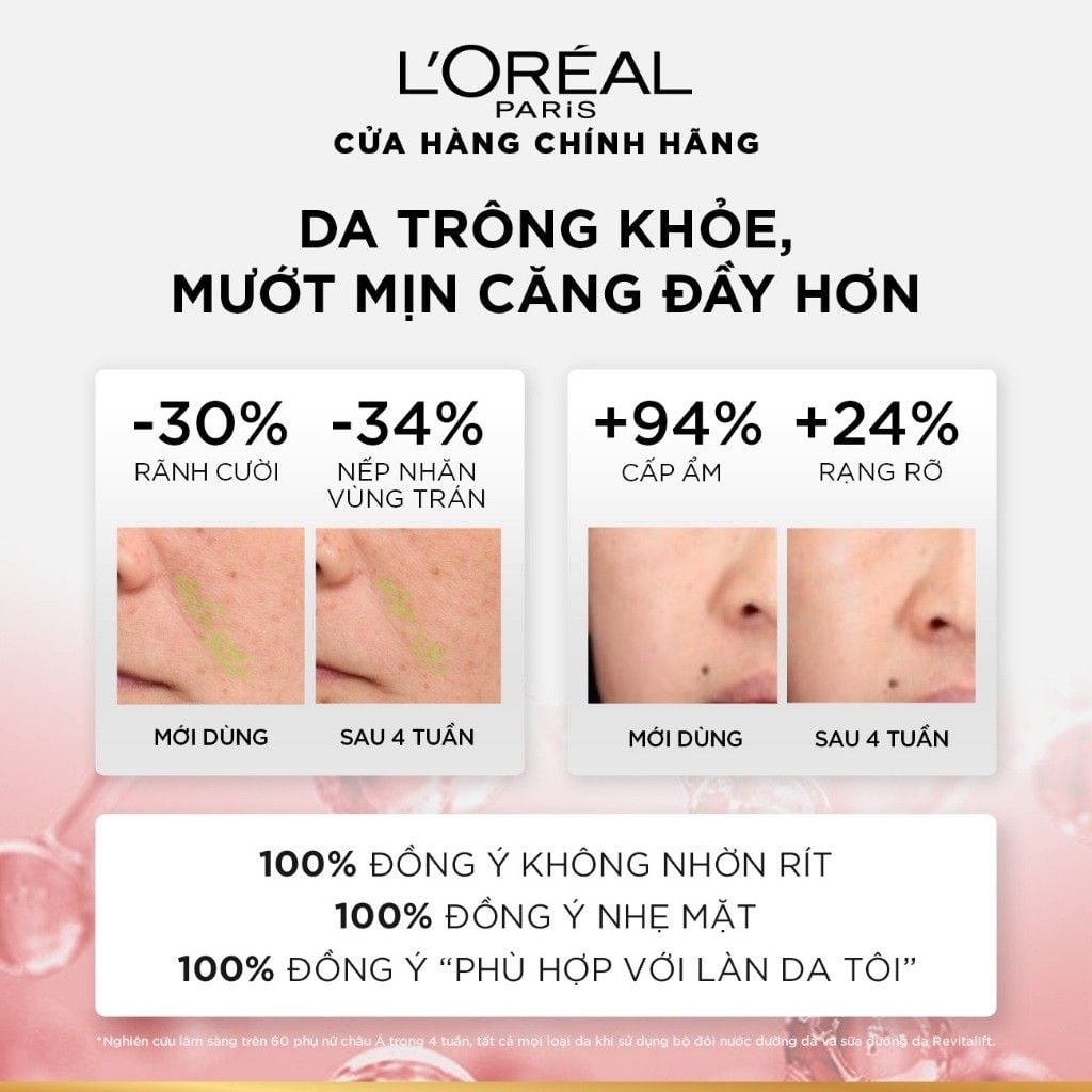 Sữa Dưỡng Da Căng Bóng Hỗ Trợ Mờ Nếp Nhăn L'OREAL Revitalift Advanced Anti - Winkle Firming Elmution 50ml