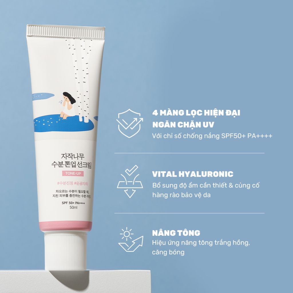 Kem Chống Nắng Round Lab Nâng Tông Da Birch Juice Moisturizing Tone-up Sunscreen 50ml