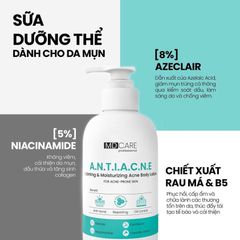 Sữa Dưỡng Thể Dành Cho Da Mụn MD CARE Anti Acne Calming & Moisturizing Acne Body Lotion 200Ml