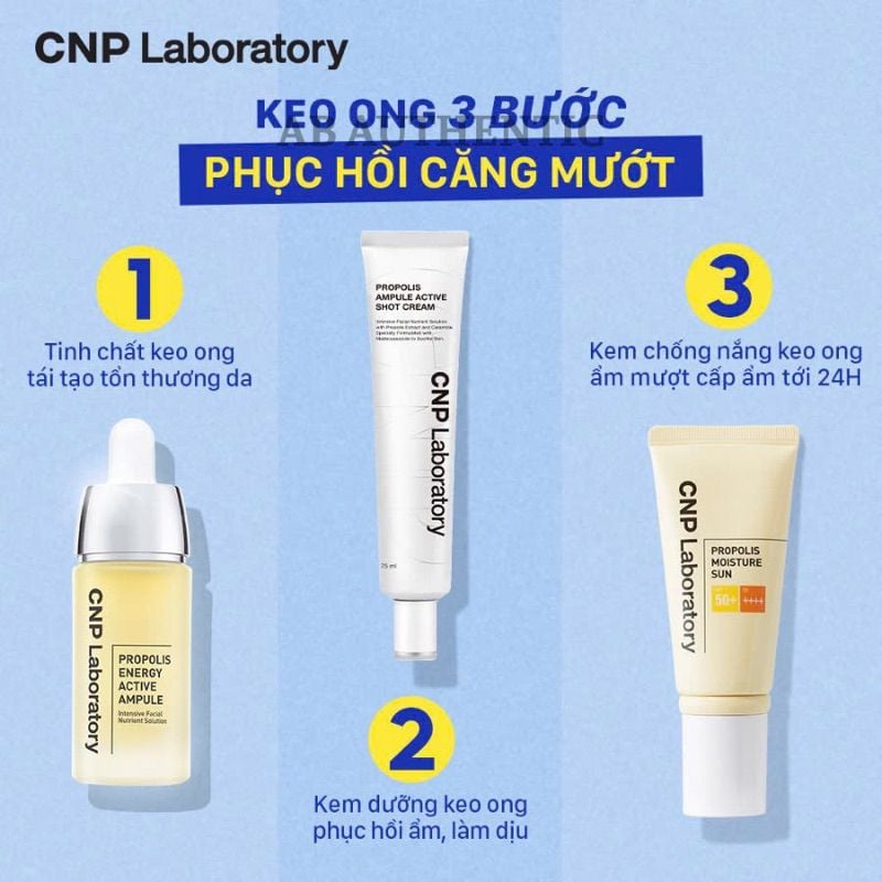 Kem chống nắng keo ong cấp ẩm cho da hỗn hợp thiên khô CNP Propolis Moisture Sun 50ml