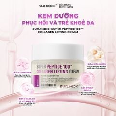 Kem Dưỡng Sur.Medic+ Hỗ Trợ Nâng Cơ, Cải Thiện Độ Đàn Hồi, Căng Mịn Super Peptide 100 Collagen Lifting Cream