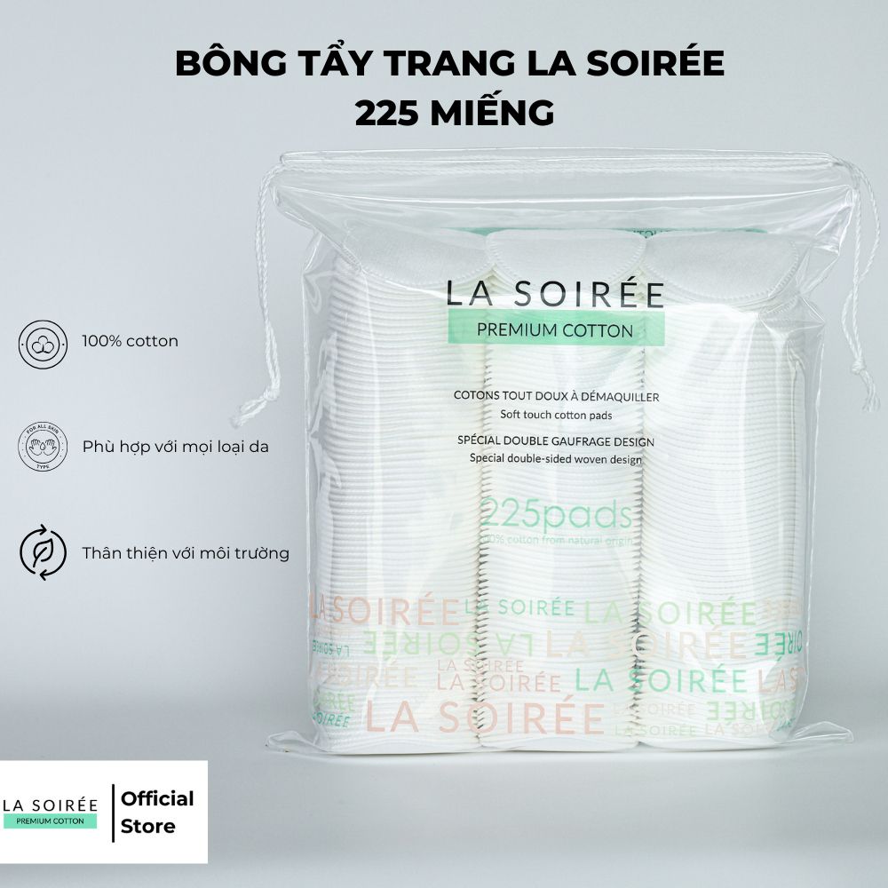 Bông tẩy Trang Siêu Mềm Mịn La Soirée Premium Cotton