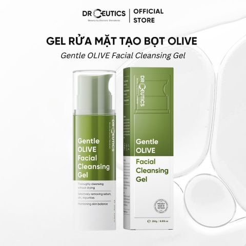 Gel Rửa Mặt DrCeutics Tạo Bọt Sạch Sâu Cho Mọi Loại Da Gentle Olive Facial Cleansing Gel 250gr