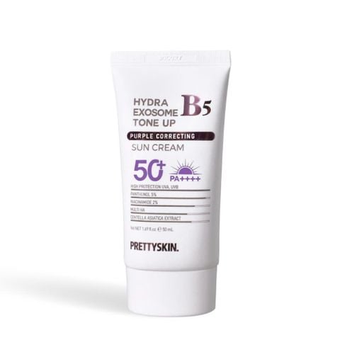 Kem Chống Nắng Hiệu Chỉnh Tone Da Pretty Skin Hydra B5 Exosome Tone Up Purple Correcting Sun Cream 50ml