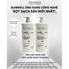 Cặp gội xả Elvawell giúp hỗ trợ làm sạch bong tróc, vảy gàu, vi nấm 500ml (trắng)