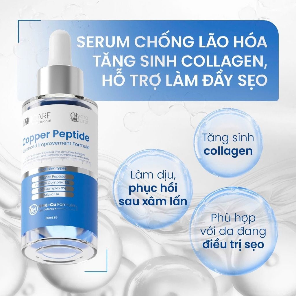 Tinh Chất Chống Lão Hóa, Tăng Sinh Collagen MD CARE Copper Peptide Serum 30ml