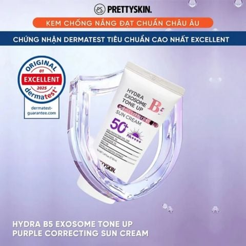 Kem Chống Nắng Hiệu Chỉnh Tone Da Pretty Skin Hydra B5 Exosome Tone Up Purple Correcting Sun Cream 50ml
