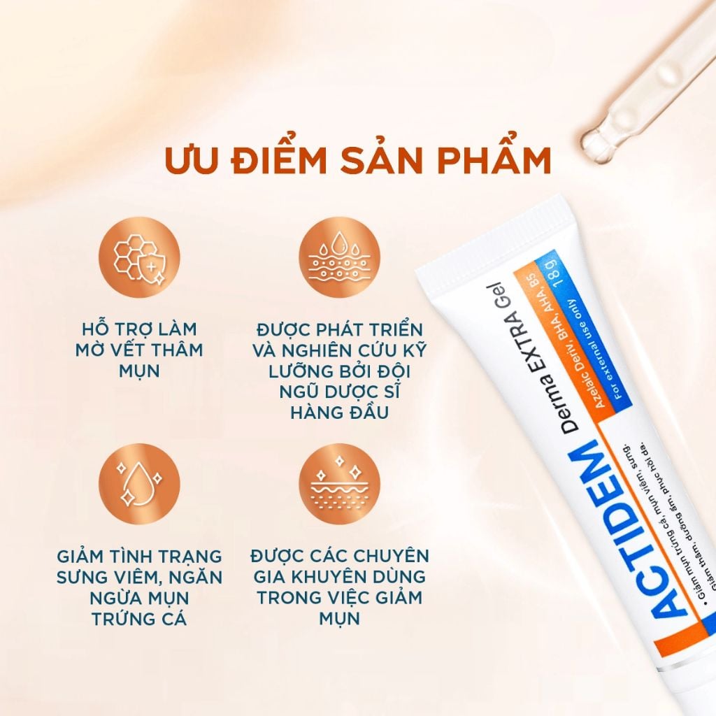 Gel Giảm Mụn, Mờ Thâm Actidem Derma Gel 18g