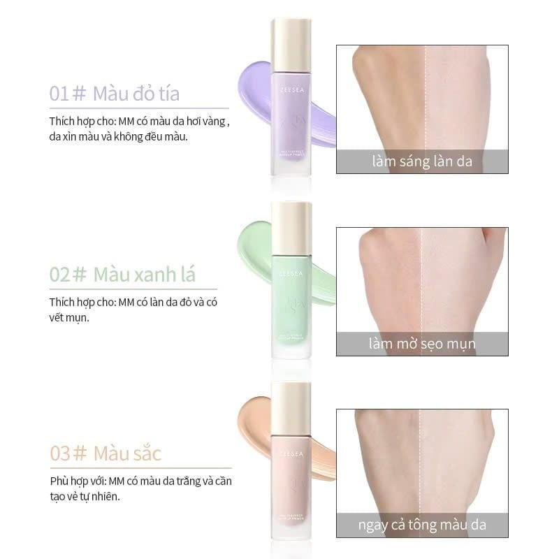 Kem Lót Zeesea Multi-Effect Makeup Primer Kiềm Dầu, Nâng Tone