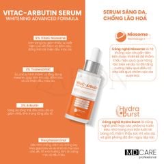 Tinh Chất Hỗ Trợ Sáng Da, Chống Lão Hoá MD CARE VitaC Arbutin Serum Whitening Advanced Formula
