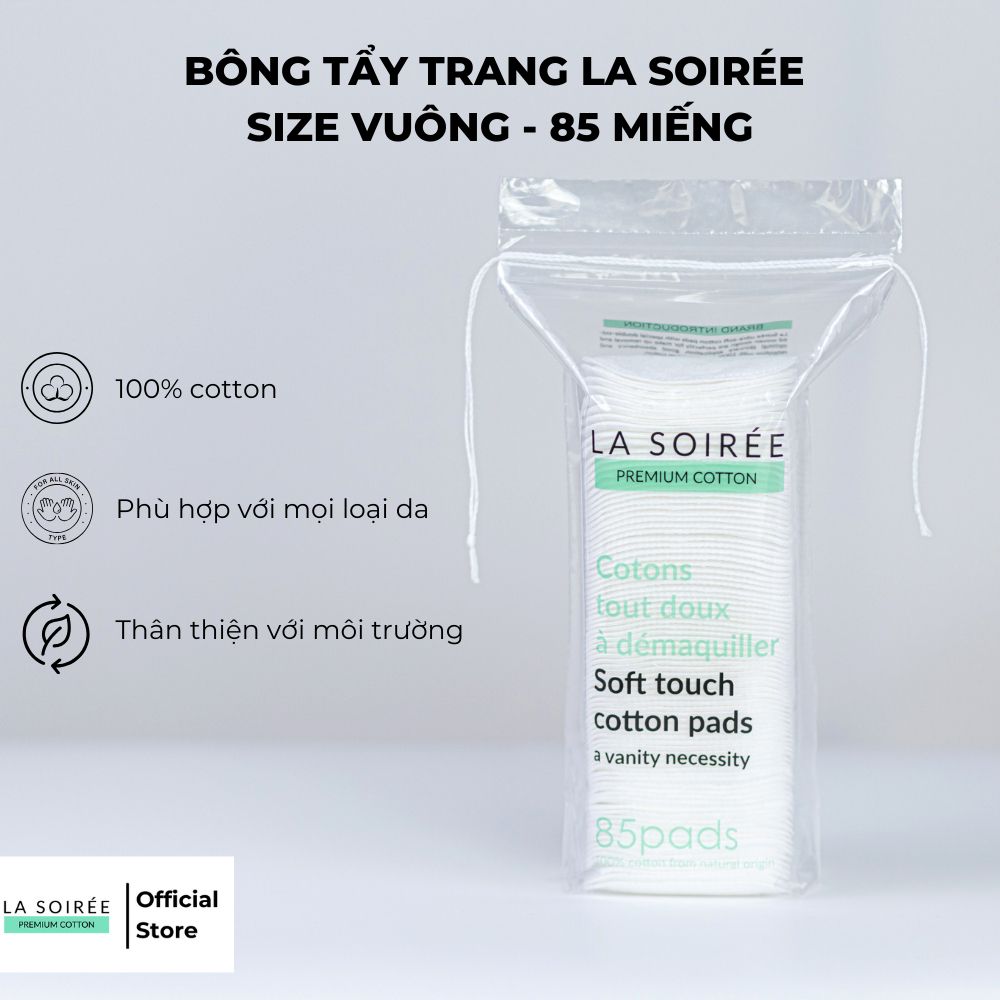Bông tẩy Trang Siêu Mềm Mịn La Soirée Premium Cotton