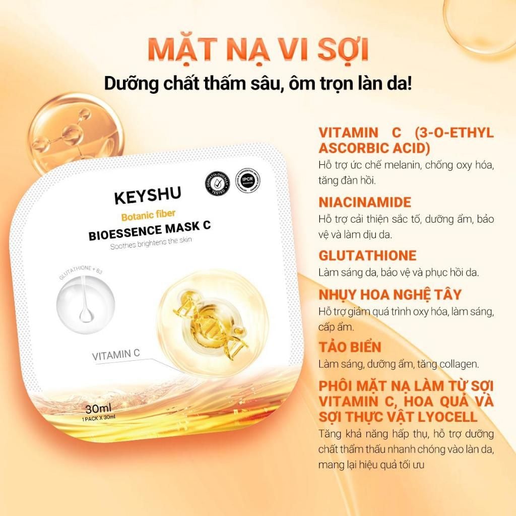 Mặt Nạ Dưỡng Ẩm, Làm Mềm Da, Hỗ Trợ Ngừa Lão Hóa Keyshu Bioessence Mask