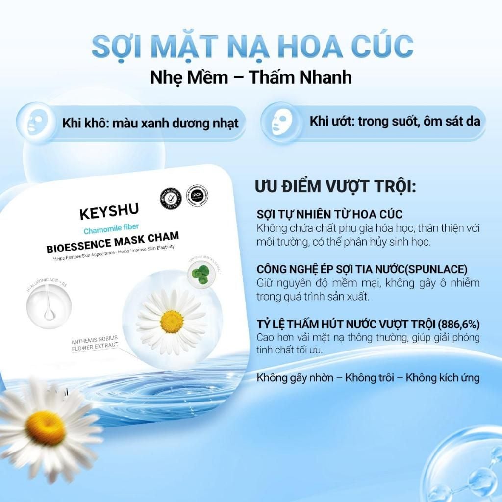 Mặt Nạ Dưỡng Ẩm, Làm Mềm Da, Hỗ Trợ Ngừa Lão Hóa Keyshu Bioessence Mask