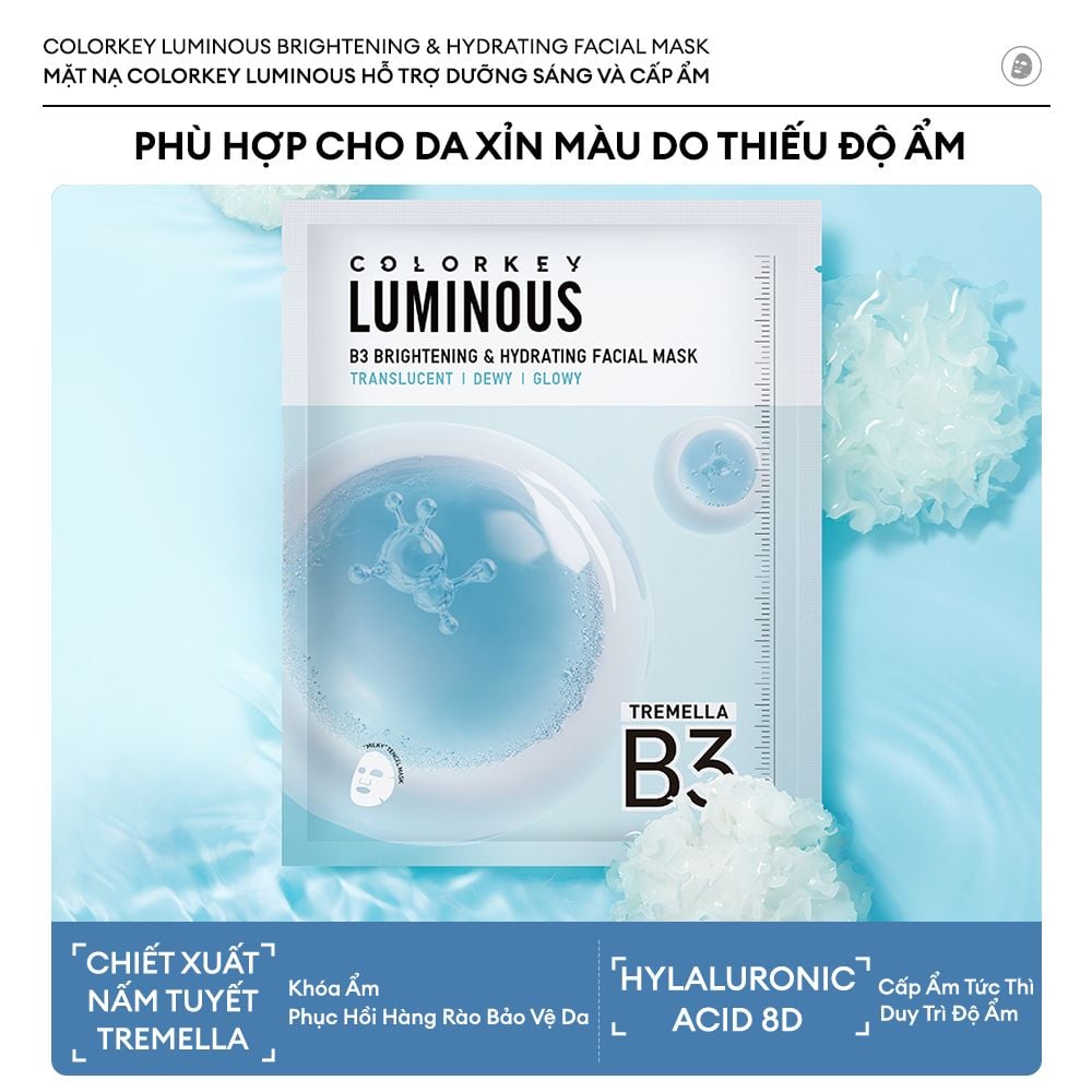 Mặt Nạ Colorkey B3 Hỗ Trợ Dưỡng Sáng Da Luminous B3 Brightening Facial Mask 30ml