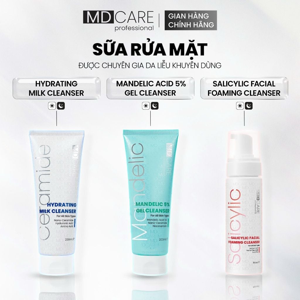 Gel Rửa Mặt Sạch Sâu Và Tẩy Tế Bào Chết MD Care Mandelic Acid 5% Gel Cleanser