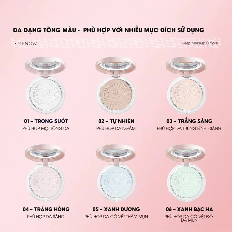Phấn Phủ Nén MENOW Kiềm Dầu, Không Thấm Nước Matte Tulle Makeup Powder 8.5g