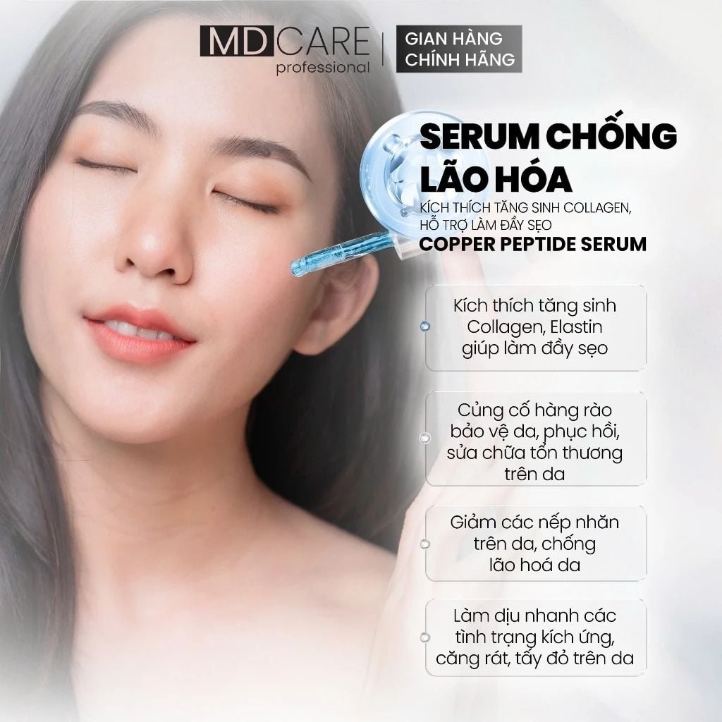 Tinh Chất Chống Lão Hóa, Tăng Sinh Collagen MD CARE Copper Peptide Serum 30ml
