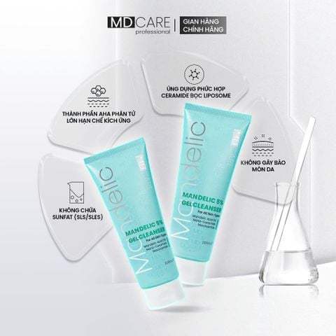 Gel Rửa Mặt Sạch Sâu Và Tẩy Tế Bào Chết MD Care Mandelic Acid 5% Gel Cleanser