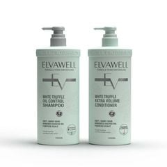 Cặp Gội Xả Giảm Rụng Tóc Sạch Dầu Bết Elvawell 500ml (Xanh)