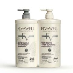 Cặp gội xả Elvawell giúp hỗ trợ làm sạch bong tróc, vảy gàu, vi nấm 500ml (trắng)