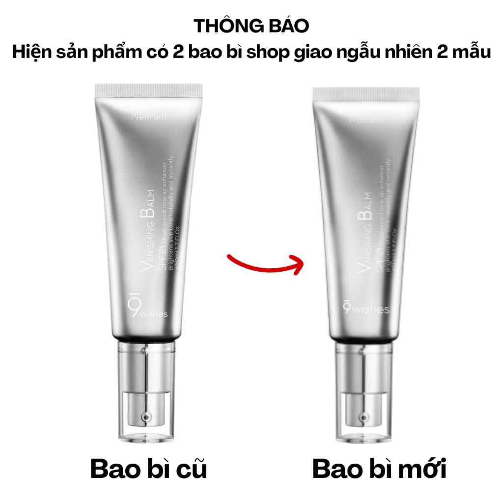Kem dưỡng nâng tone da 9WISHES Vanishing Balm Premium SPF21 50ml