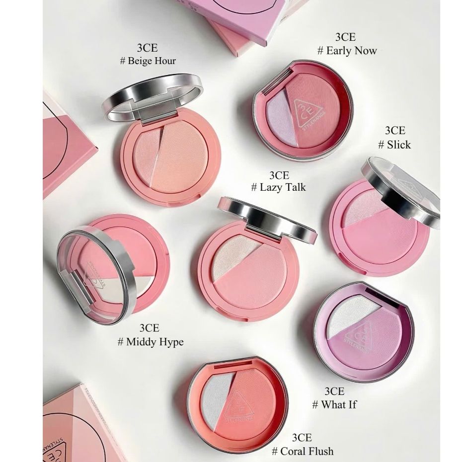 Phấn má hồng kèm bắt sáng 3ce blushligh 2in1