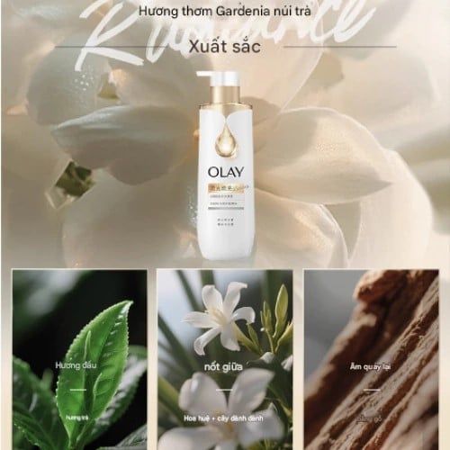 Sữa Tắm Dưỡng Trắng Olay NĐT Vitamin C + B3 500g (Hương Hoa Trà)