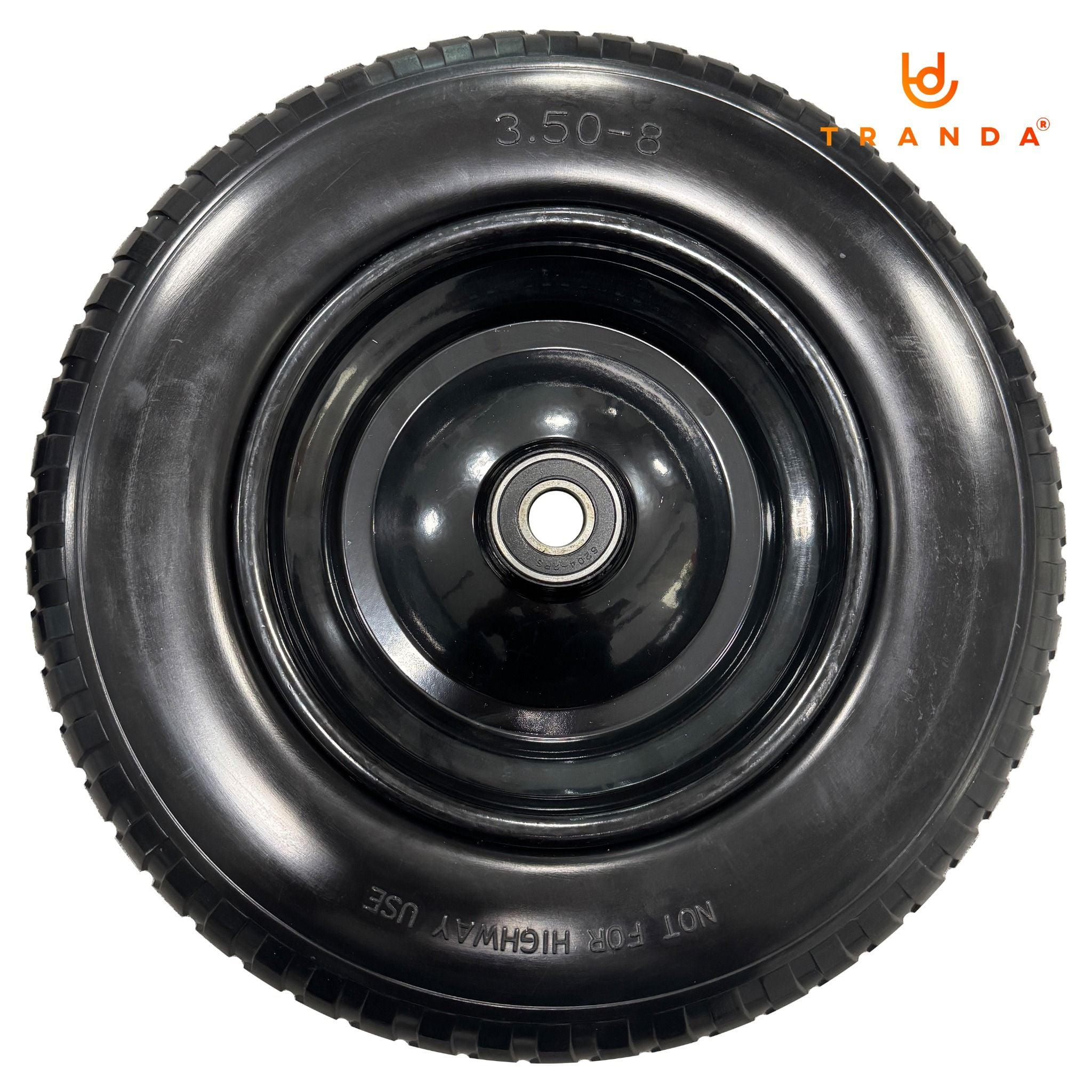  Bánh PU 3.50-8, không ruột (săm), gai H76, mâm sơn tĩnh điện, có đùm 