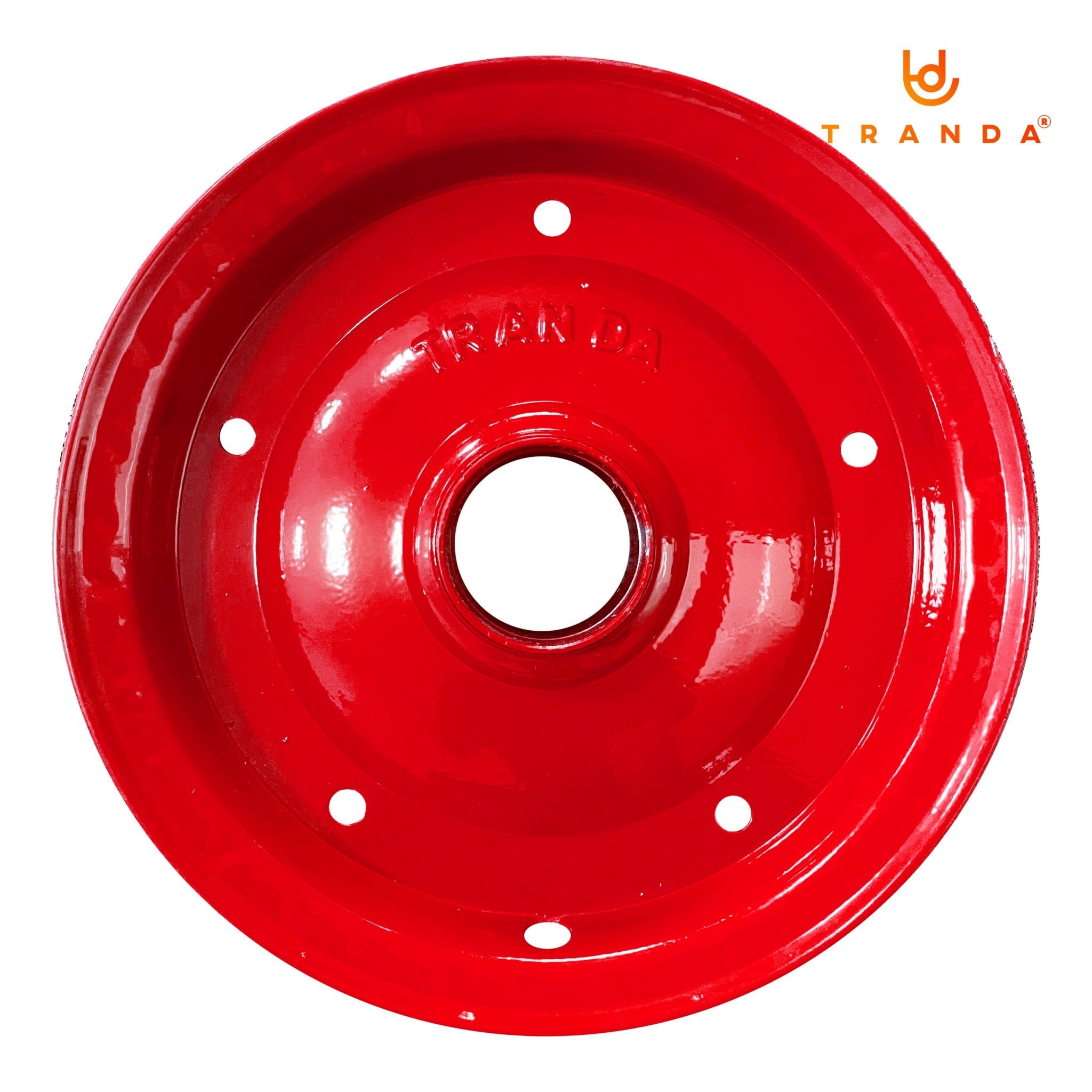  Mâm bánh xe sắt 3.50-8, sơn tĩnh điện màu đỏ 