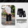  Quần Short Jean Nam S132-S133 | Màu Đen Wash Bạc, Co Giãn, Form Regular 